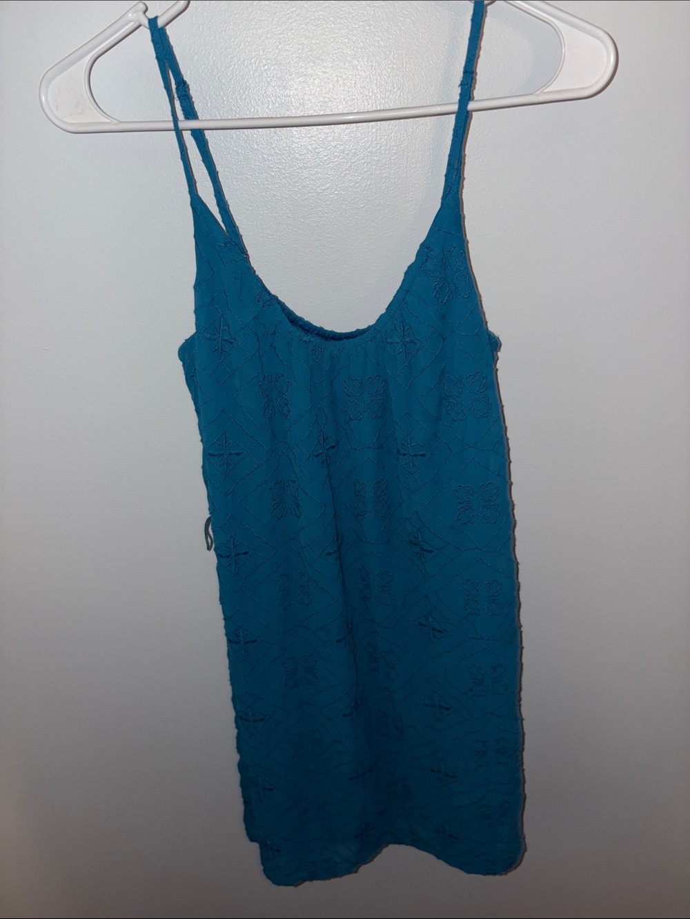 LC Lauren Conrad Teal Embroidered Swim Coverup